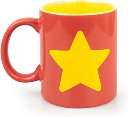 A red mug with a yellow star